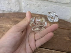Ancienne paire de saleron en cristal Daum France