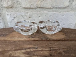 Ancienne paire de saleron en cristal Daum France