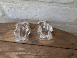 Ancienne paire de saleron en cristal Daum France
