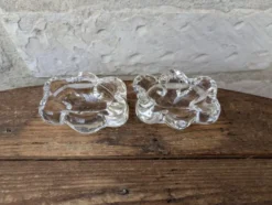 Ancienne paire de saleron en cristal Daum France