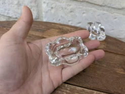 Ancienne paire de saleron en cristal Daum France