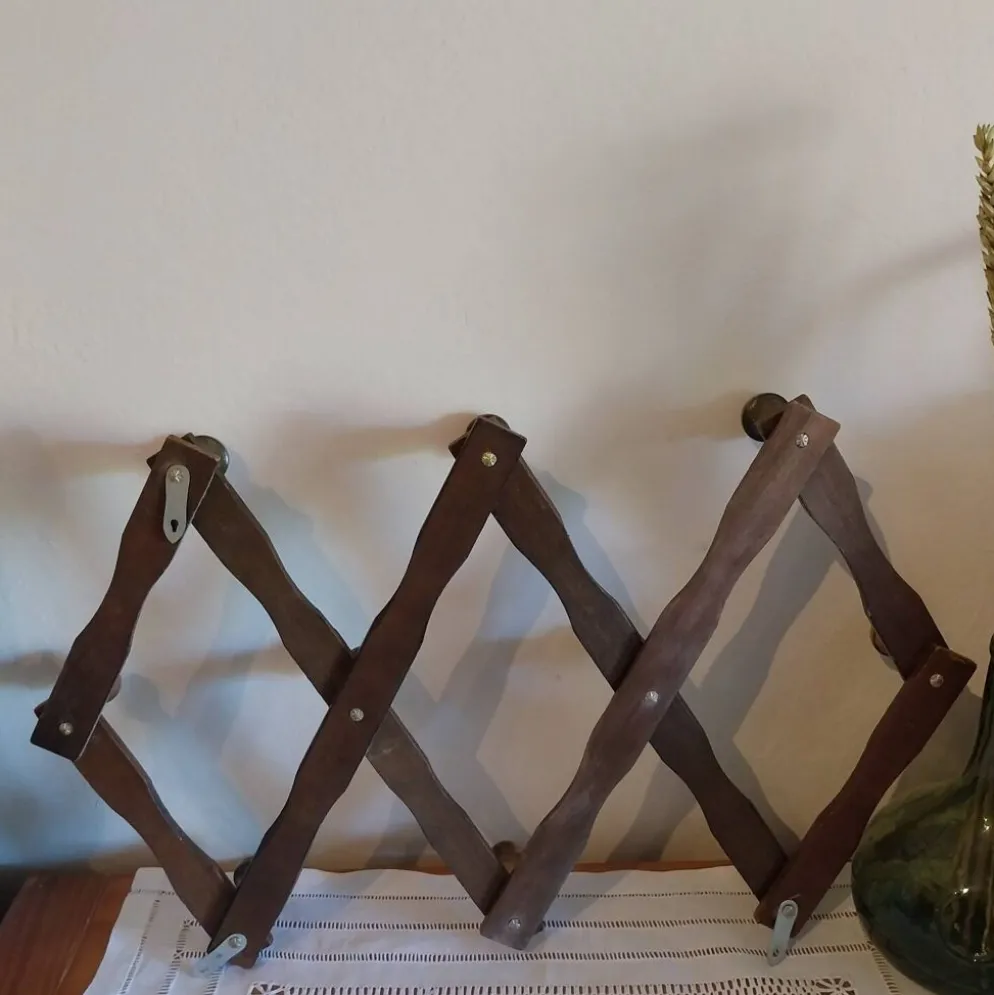 Ancienne patère en bois forme accordéon