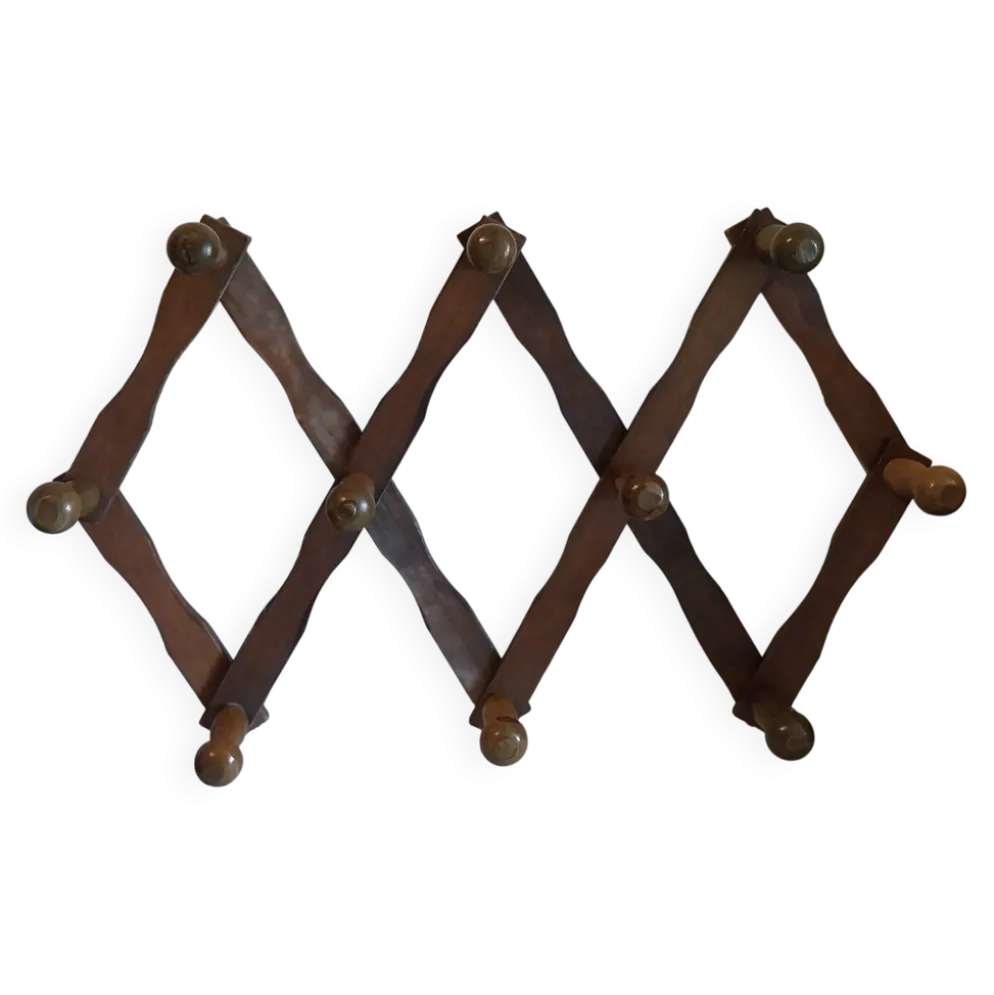 Ancienne patère en bois forme accordéon