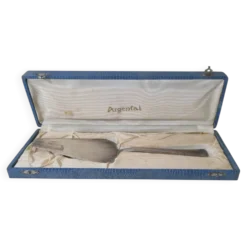 Ancienne pelle à tarte gâteau en métal argenté dans son coffret