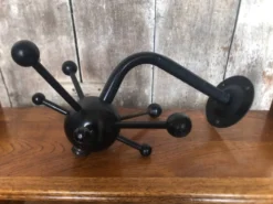 Ancienne porte manteau spoutnik mural boule métal noir vintage