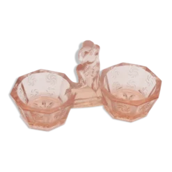 Ancienne salière femme en verre vintage