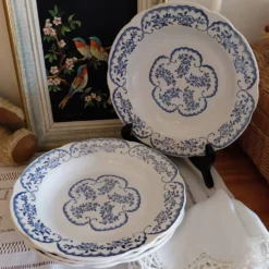 Anciennes assiettes creuses Digoin Sarreguemines modèle Cordoue