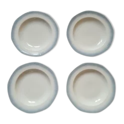 4 anciennes assiettes creuses Bavaria modèle Sissi bleu
