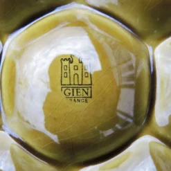 6 Anciennes Assiettes à Huitres en Céramique Verte de Gien