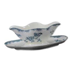 Ancienne saucière en faïence Longwy