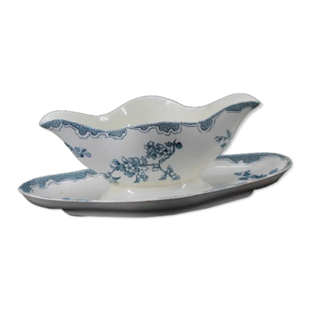 Ancienne saucière en faïence Longwy