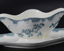 Ancienne saucière en faïence Longwy