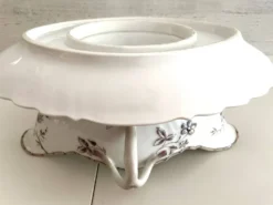 Ancienne Saucière & Son Dormant (Ravier) Porcelaine Fine Style Louis XV