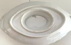Ancienne Saucière & Son Dormant (Ravier) Porcelaine Fine Style Louis XV