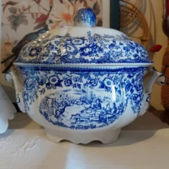 Ancienne soupière Lunéville K&G toile de jouy