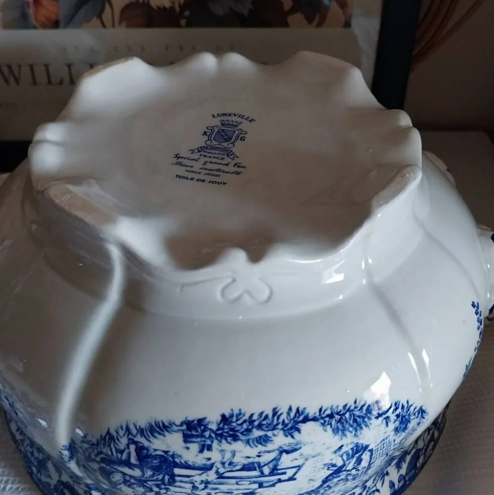 Ancienne soupière Lunéville K&G toile de jouy