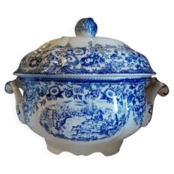 Ancienne soupière Lunéville K&G toile de jouy