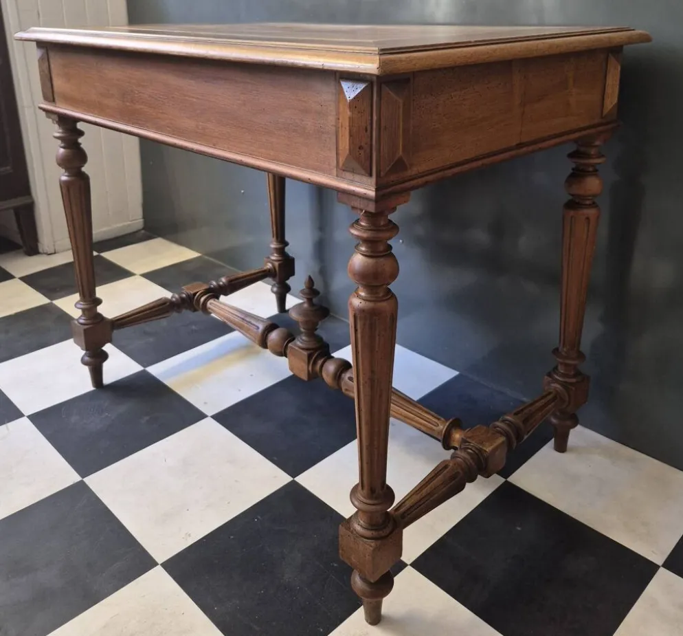 Ancienne table à écrire d'appoint bureau en bois massif