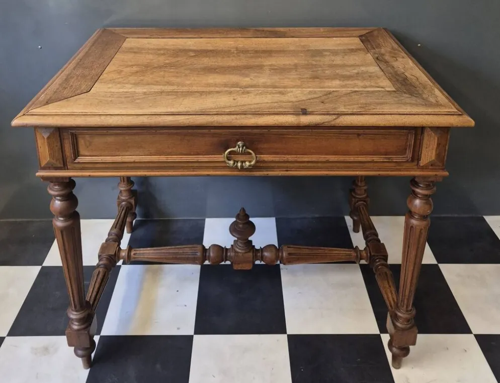 Ancienne table à écrire d'appoint bureau en bois massif