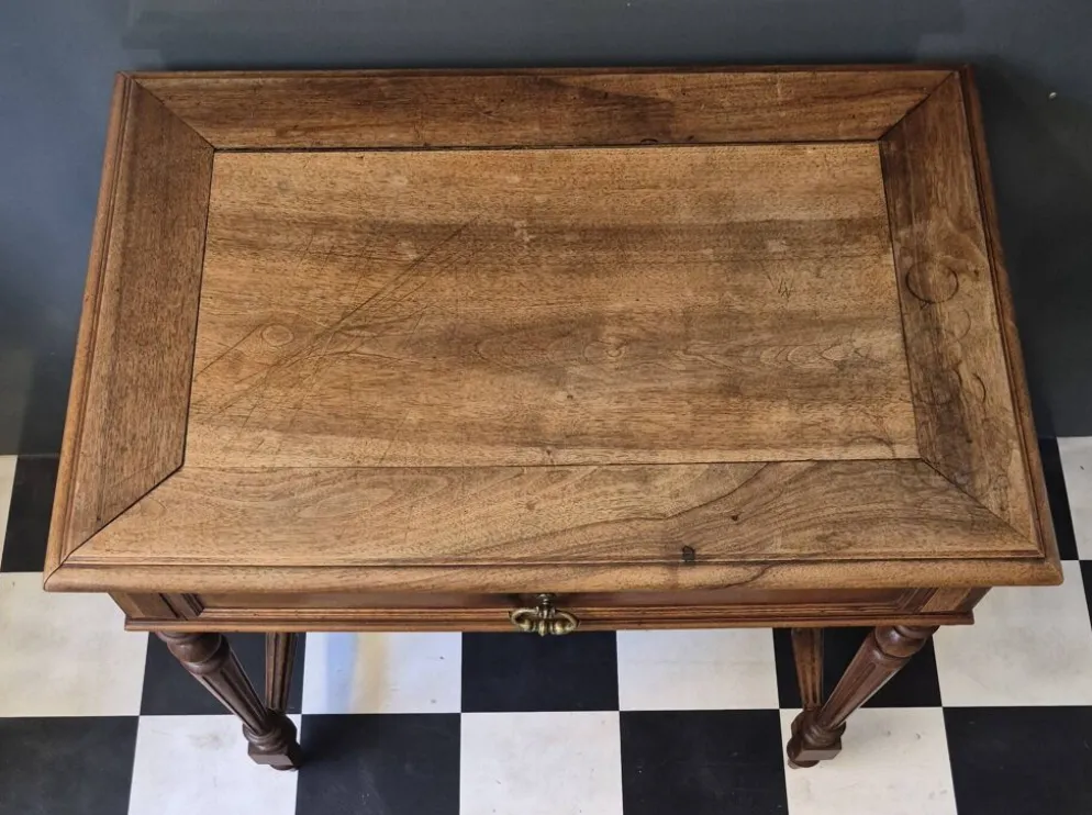Ancienne table à écrire d'appoint bureau en bois massif