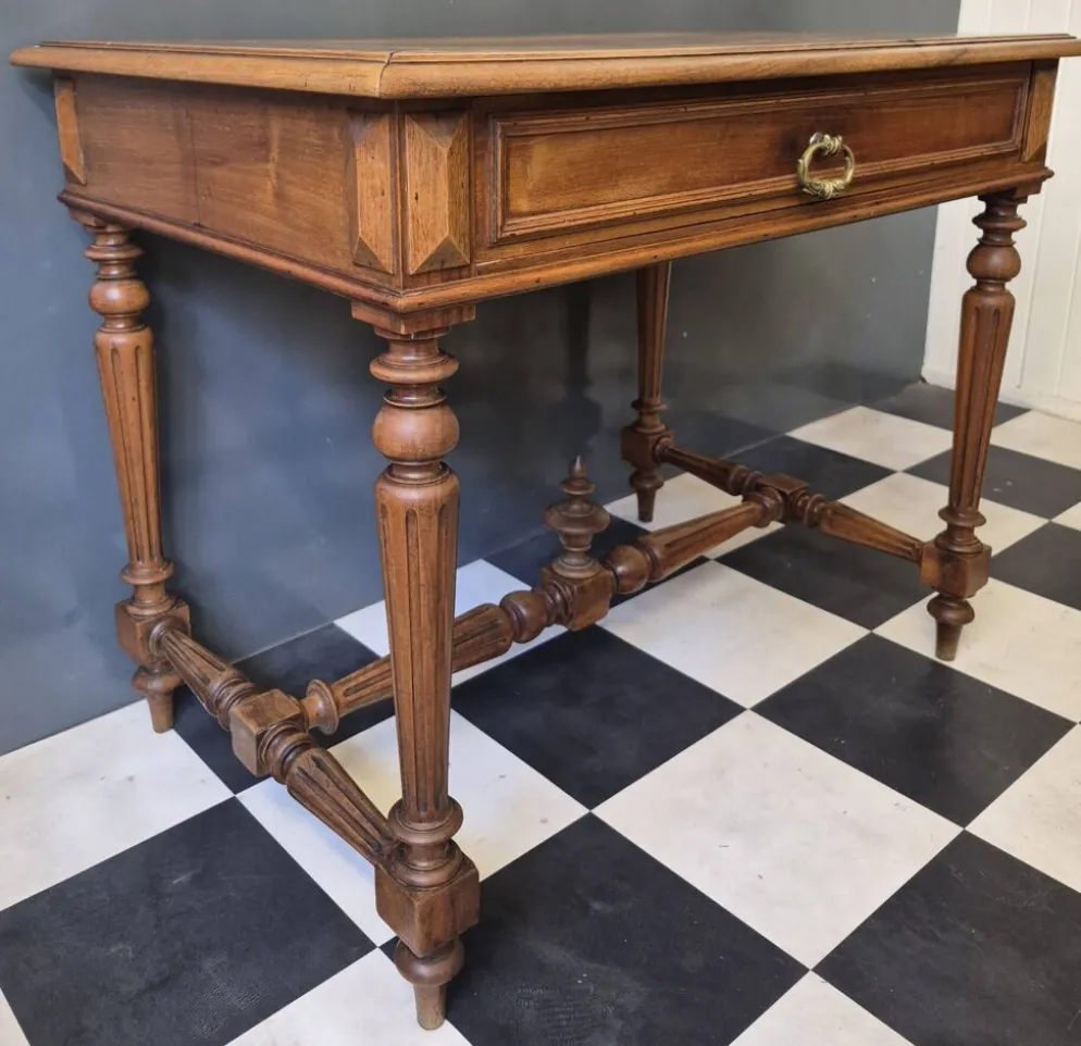 Ancienne table à écrire d'appoint bureau en bois massif