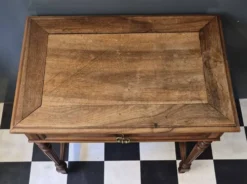 Ancienne table à écrire d'appoint bureau en bois massif