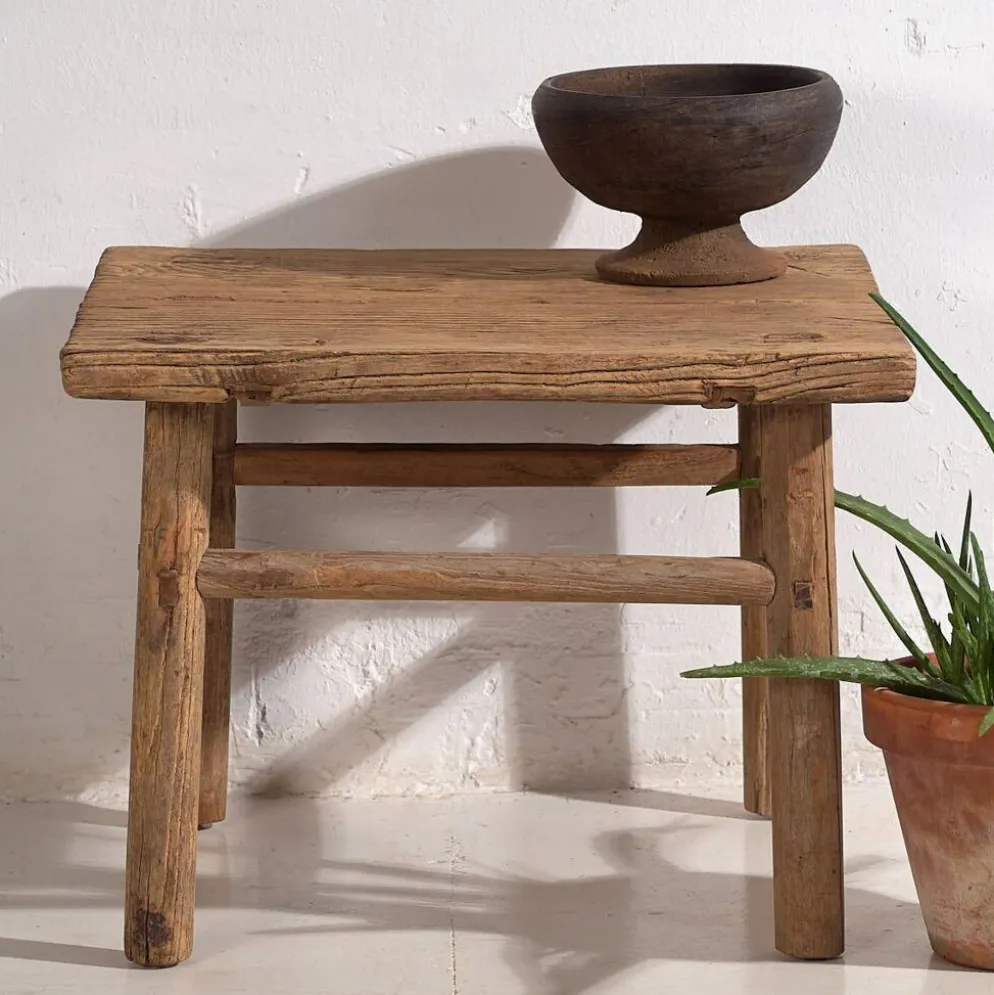 Ancienne table d’appoint carrée (c.1850) #2