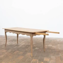 Ancienne table de ferme en chêne à rallonge – XIXe siècle