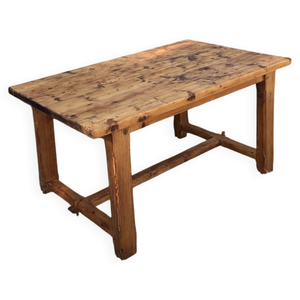 Ancienne table de ferme en pin massif
