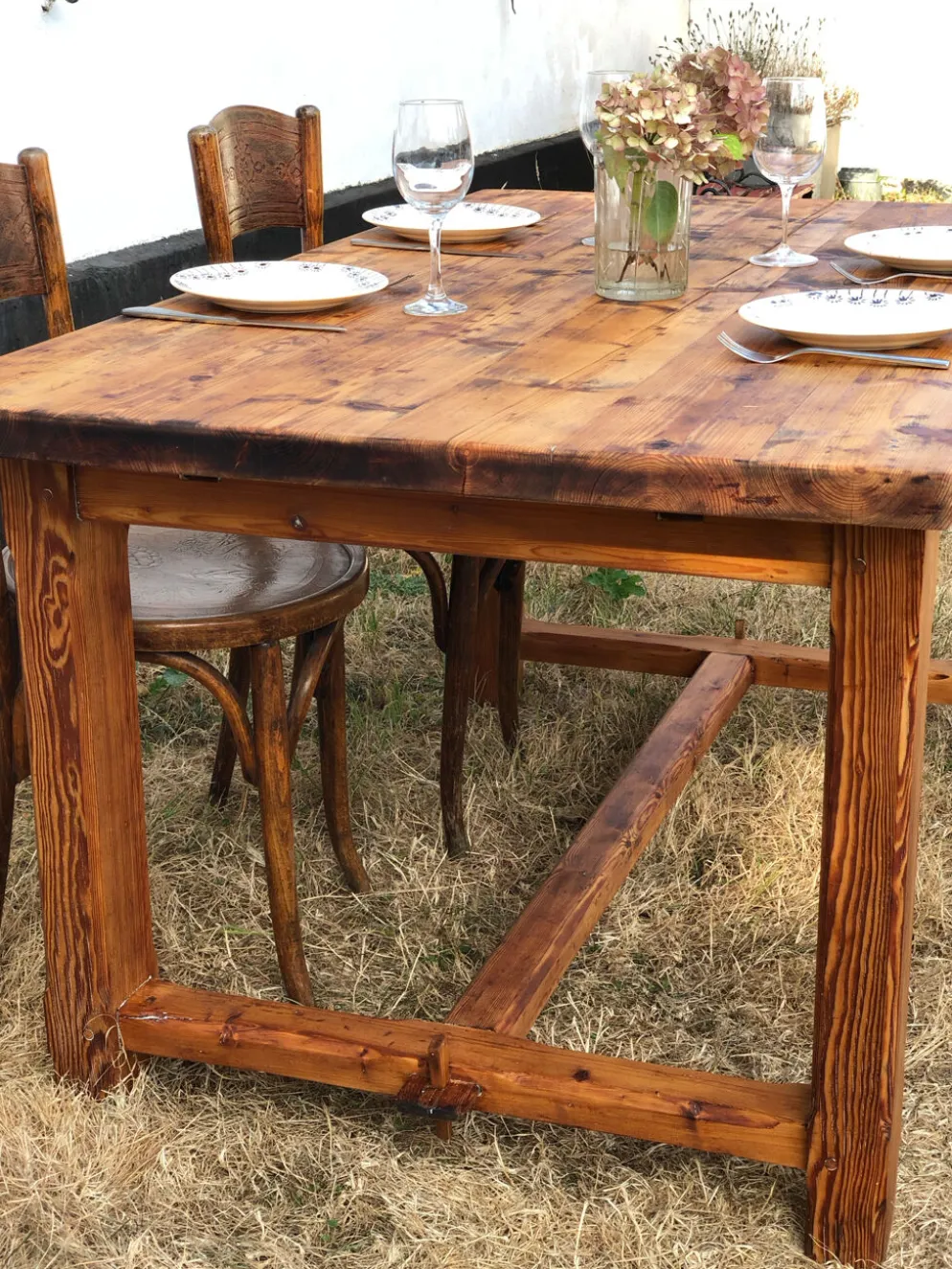 Ancienne table de ferme en pin massif