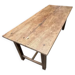 Ancienne table de ferme normande en bois massif – XIXe / début XXe siè