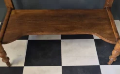 Ancienne Table de toilette Coiffeuse marbre et bois massif avec miroir
