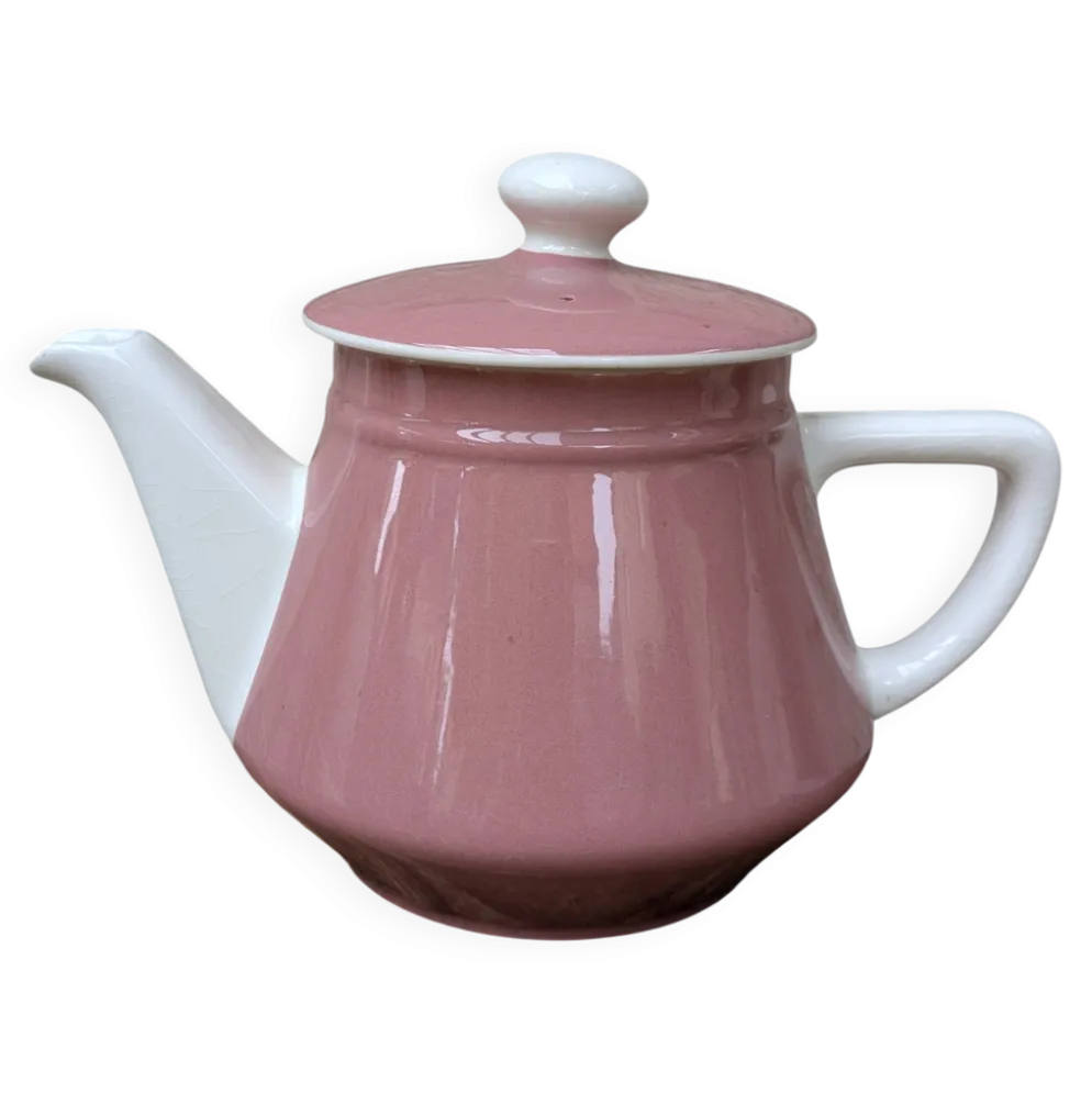 Ancienne théière rose et crème Villeroy & Boch Salam France