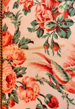 Ancien paravent fleuri à 4 panneaux