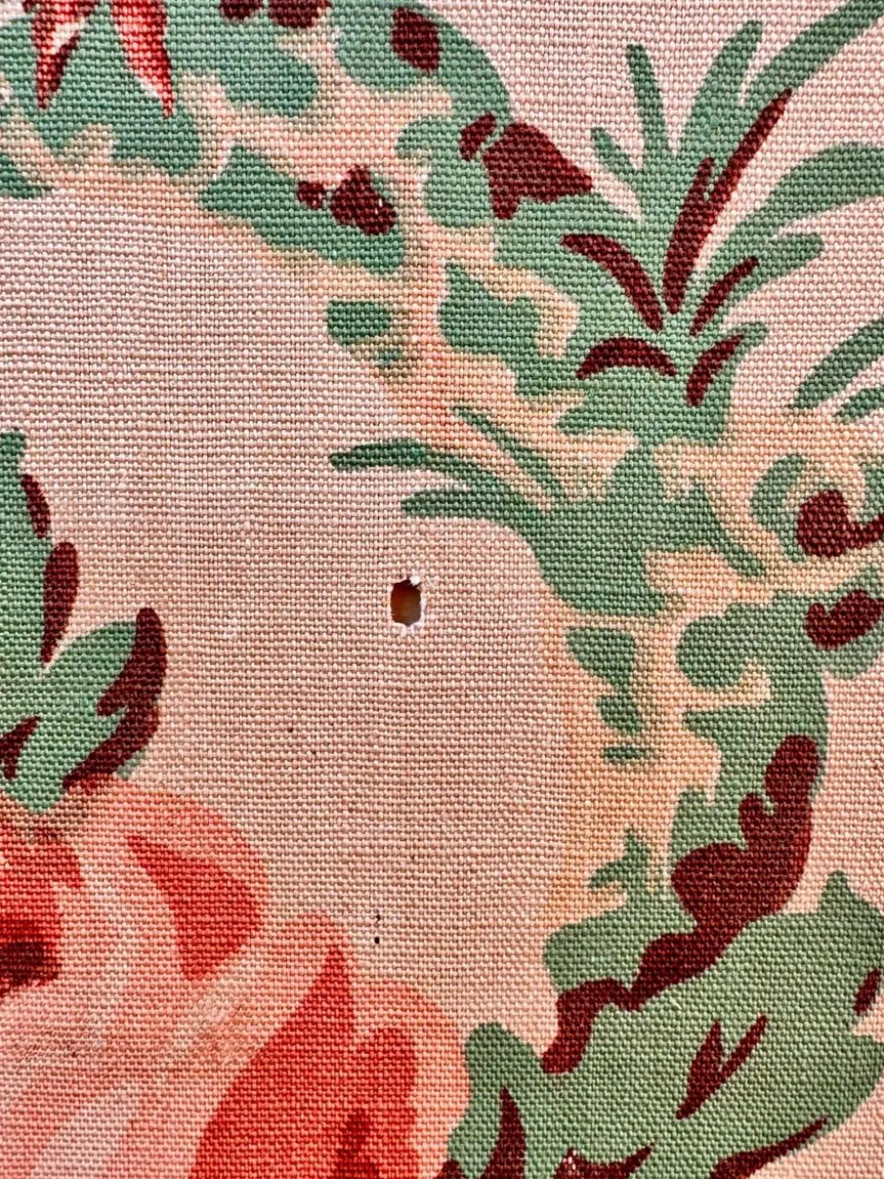Ancien paravent fleuri à 4 panneaux