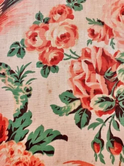 Ancien paravent fleuri à 4 panneaux