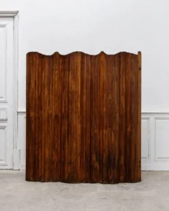 Ancien paravent vague en sapin, style Baumann 1930