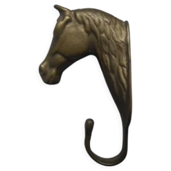 ancien patère laiton tête cheval déco vintage brass coat hook horse