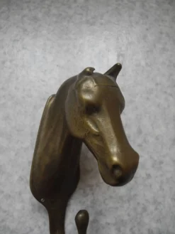 ancien patère laiton tête cheval déco vintage brass coat hook horse