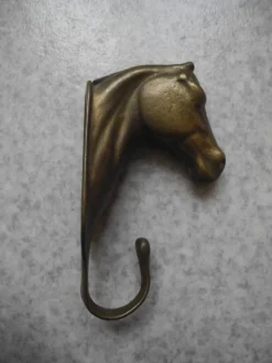 ancien patère laiton tête cheval déco vintage brass coat hook horse