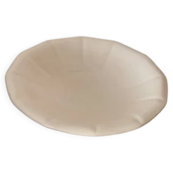 Ancien petit plat creux de présentation Digoin Sarreguemines rose pâle