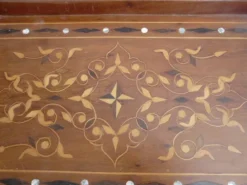 Ancien plateau de service marqueterie bois & nacre vintage