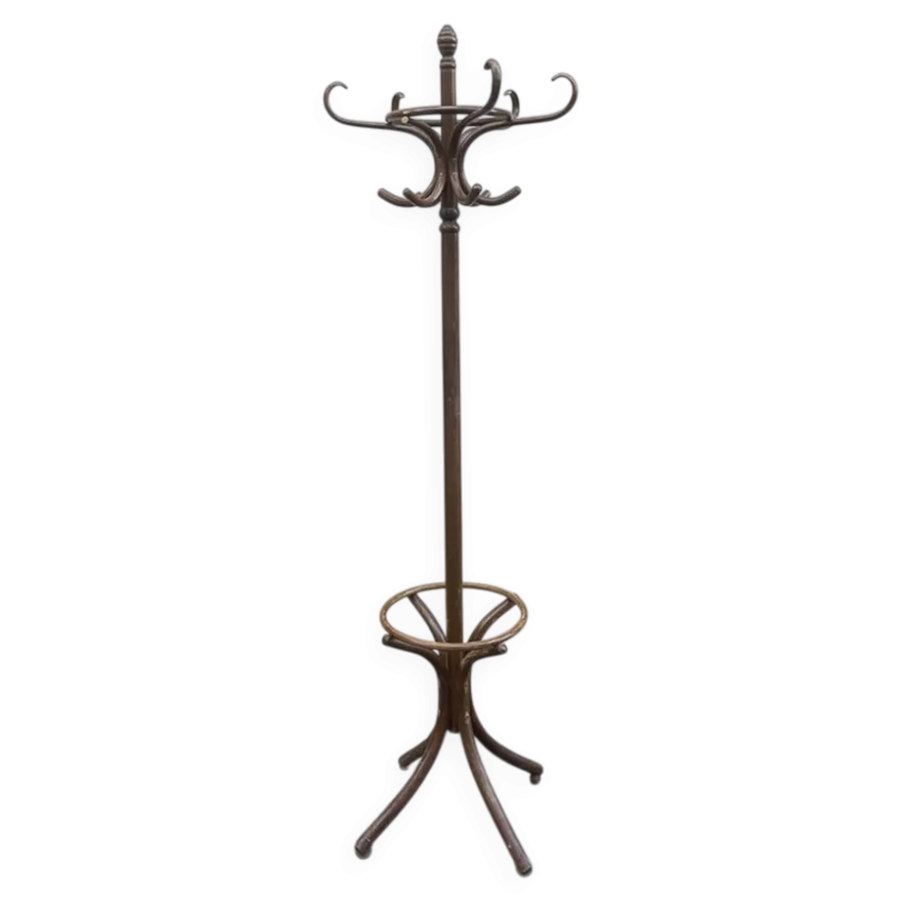 Ancien porte manteau perroquet en bois courbé – style Thonet