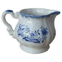 Ancien Pot à Lait, Crémier, Verseuse, Sarraguemines Lancaster Décor de Fleues Bleues Vintage
