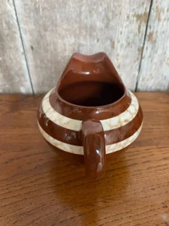 Ancien pot à lait sarreguemines modèle mary céramique marron & blanche