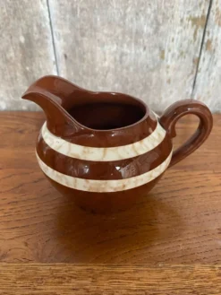 Ancien pot à lait sarreguemines modèle mary céramique marron & blanche