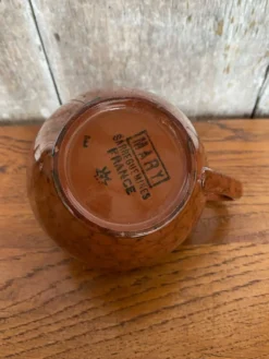 Ancien pot à lait sarreguemines modèle mary céramique marron & blanche