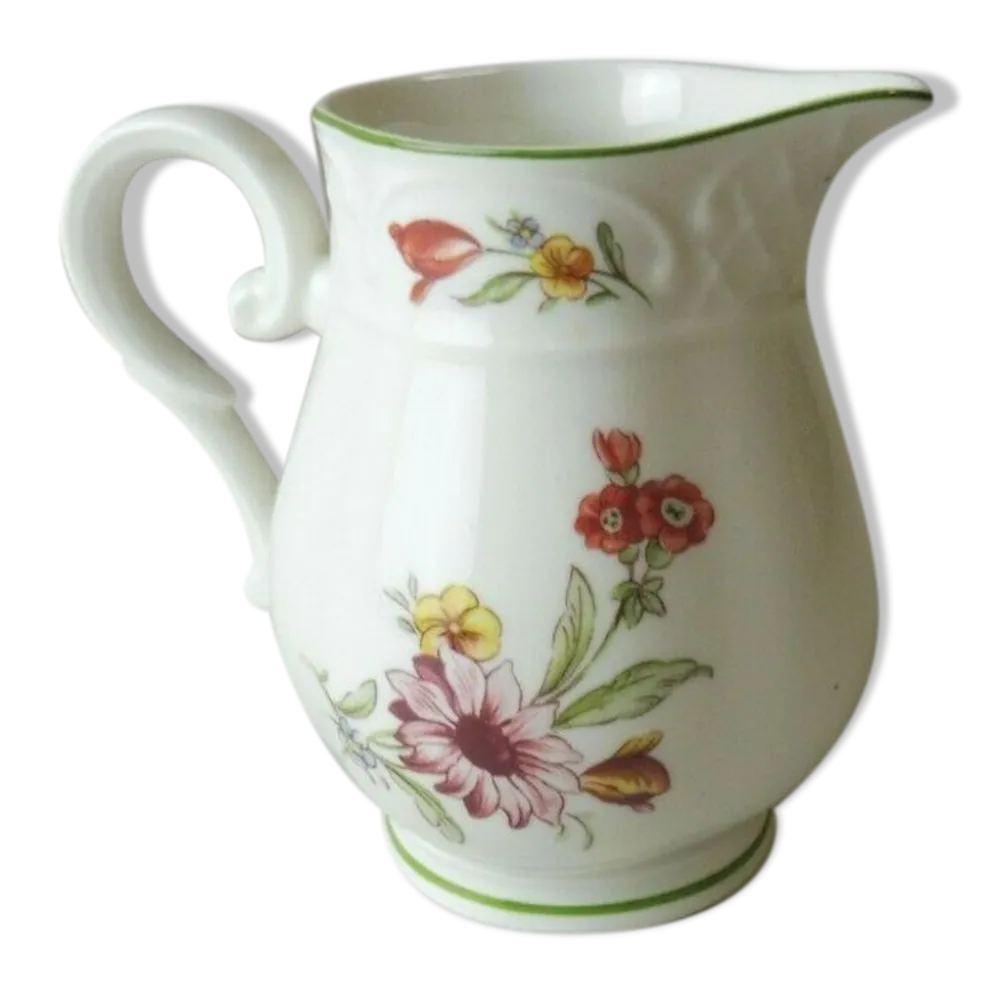 Ancien pot à lait, tulipe, en céramique, villeroy & boch