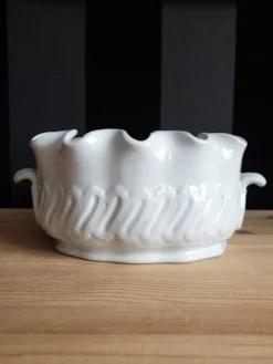 Ancien rafraichissoir en porcelaine blanche de Limoges
