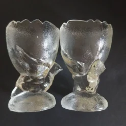 Anciens coquetiers en verre de Portieux